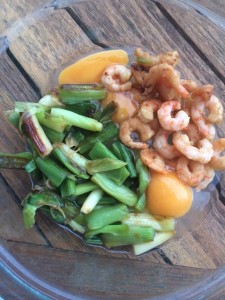 Revuelto de langostinos