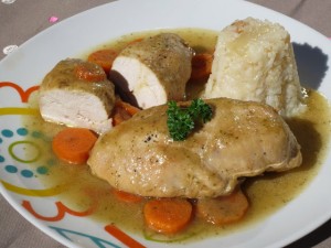 pechugas en salsa de cebolla