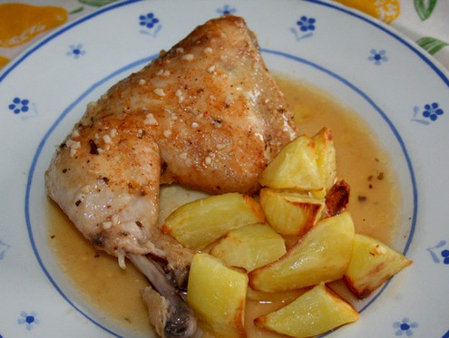 Pollo al limon con patatas