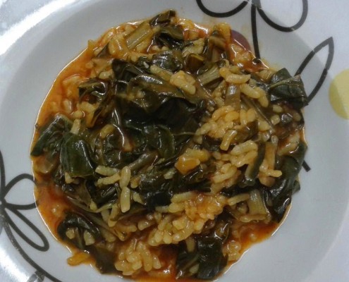 Arroz con acelgas