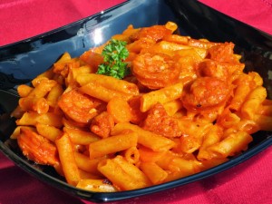 Macarrones con chorizo