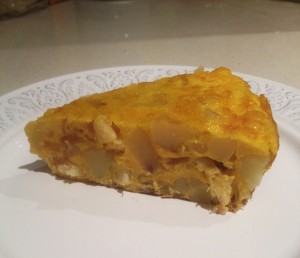 tortilla de patata y bacalao