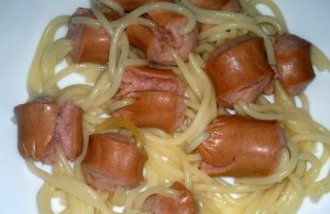 salchichas con pasta olla gm