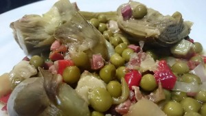 alcachofas guisantes olla gm