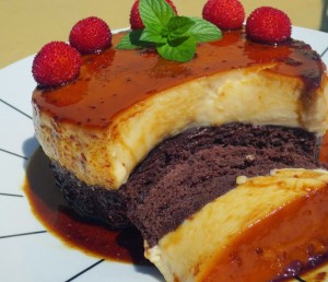bizcoflan de chocolate olla gm