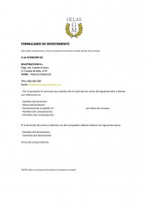 FORMULARIO DE DESISTIMIENTO Solo