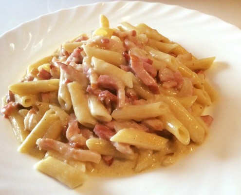 receta macarrones carbonara en olla gm