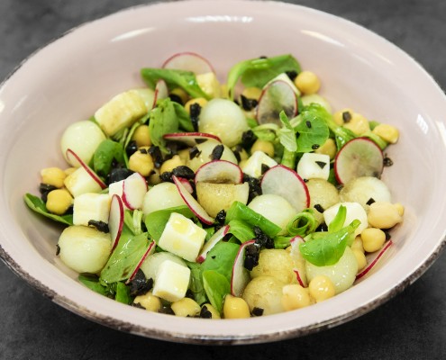 Ensalada de melón y garbanzos