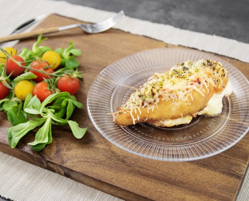 pechugas a la milanesa rellenas de mozzarella